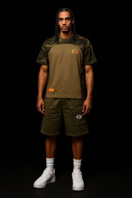 Football Jersey – Olive/Beige