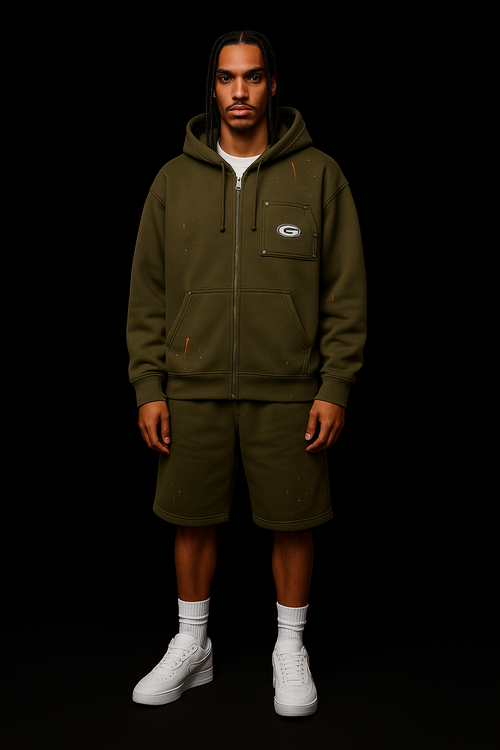 Zip Hoodie - Olive