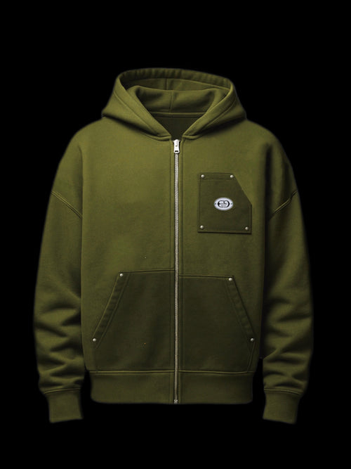 Zip Hoodie - Olive